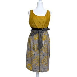 Anthropologie Edme Esyllte Sleeveless Dress Blooming Goldenrod Size 14 NEW